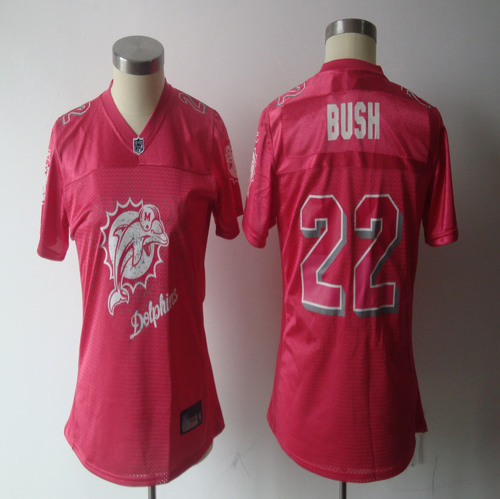 Dolphins #22 Reggie Bush Pink 2011 Women's Fem Fan Stitched NFL Jersey